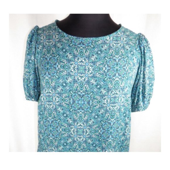 Terra & Sky Blue Floral Vine Print Short Sleeve Maxi Dress Plus Size 14W - Picture 5 of 11